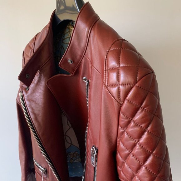 Coach leather jacket with quilted shoulder detail - Picture 5 of 5